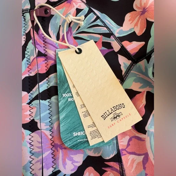 NEW NWT BILLABONG Womens Peeky Natural Upcycler Front Zip Wetsuit Jacket - Picture 6 of 10
